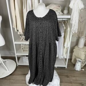 Woman Within sz. 4X dark gray stretch knit medium weight maxi dress #3925